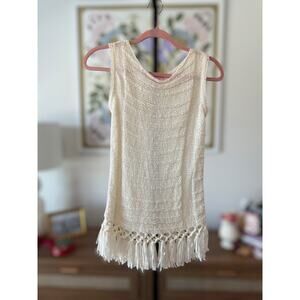 Lilly Pulitzer Knit Tassel Tank in Cream Size XS